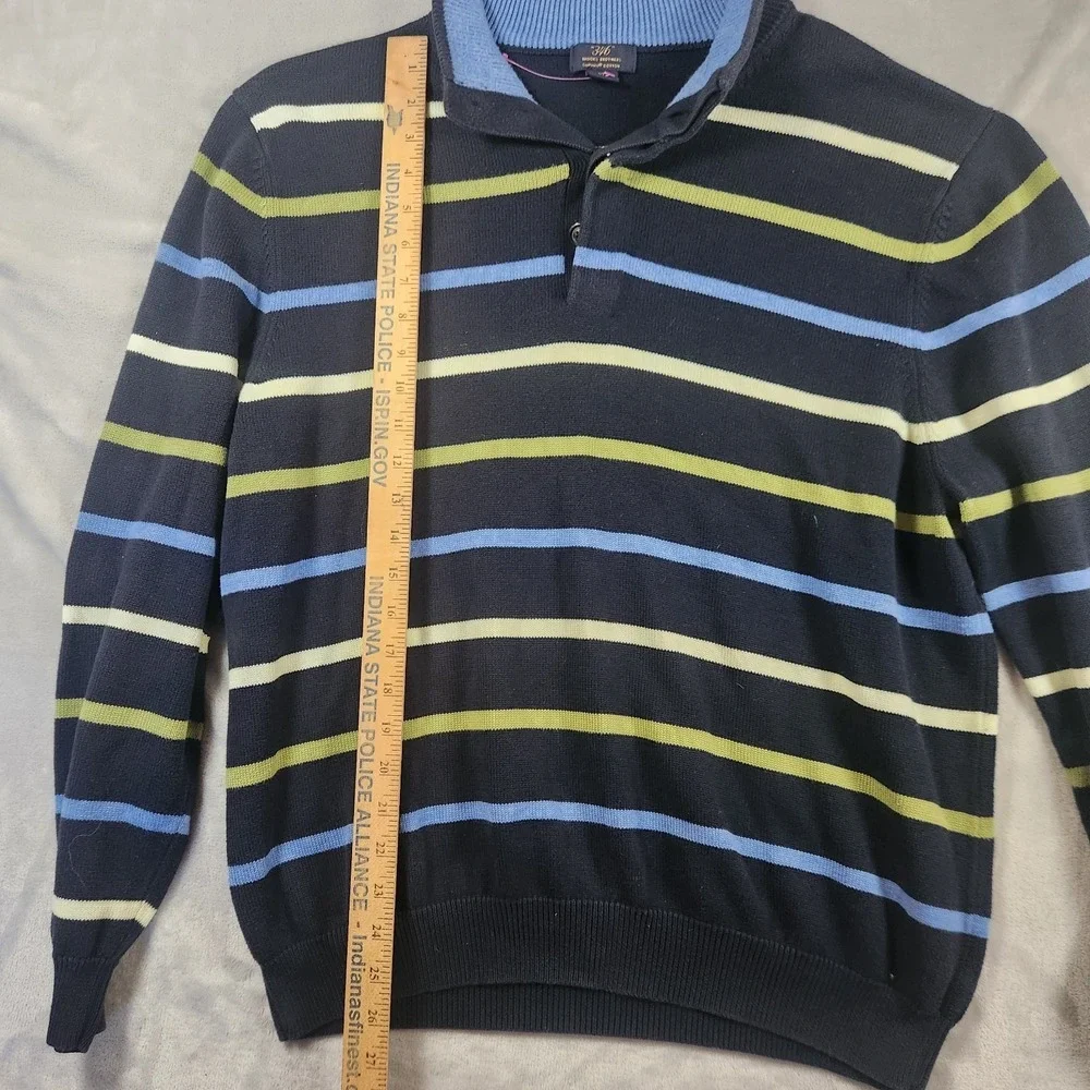 Brooks Brothers Supima Cotton Sweater 1/4 Button XL Navy Blue Long SLeeve Casual